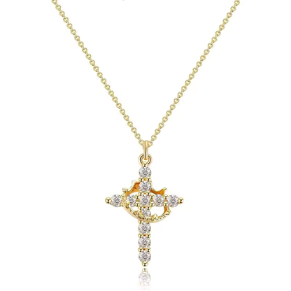 Cross Necklace with Sacred Crown