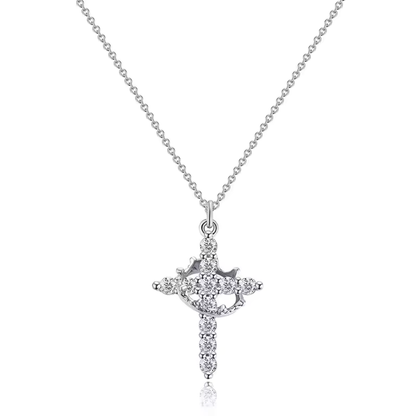Cross Necklace with Sacred Crown