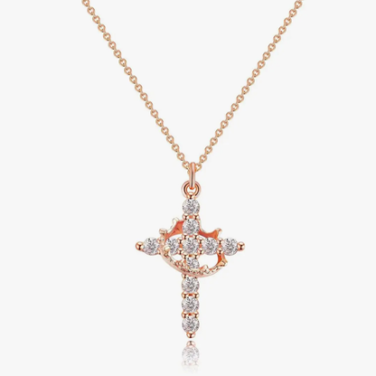 Cross Necklace with Sacred Crown