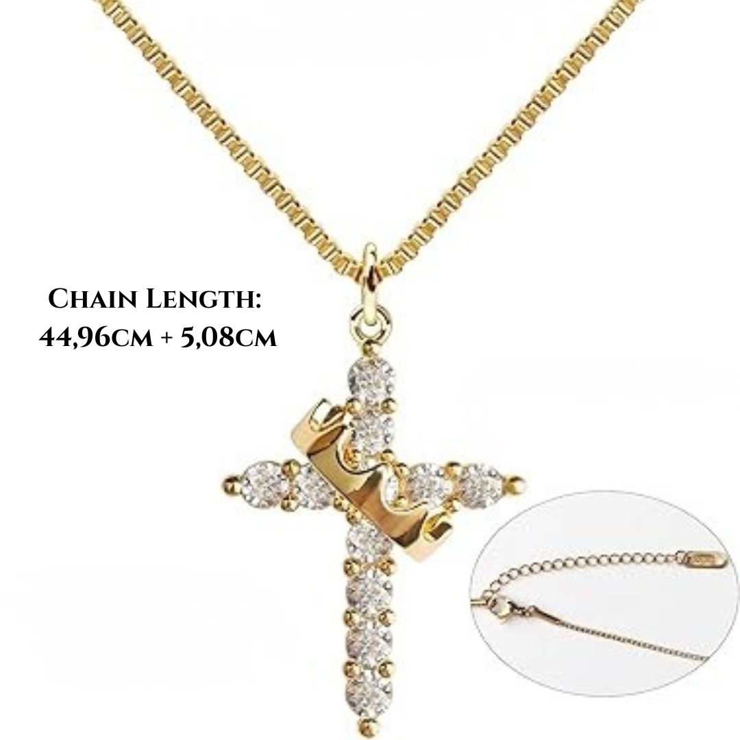 Cross Necklace with Sacred Crown