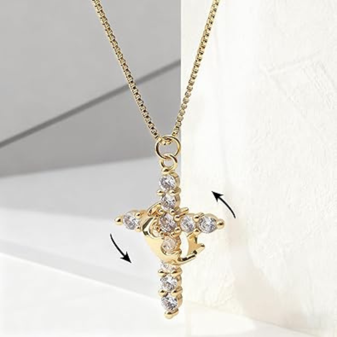 Cross Necklace with Sacred Crown