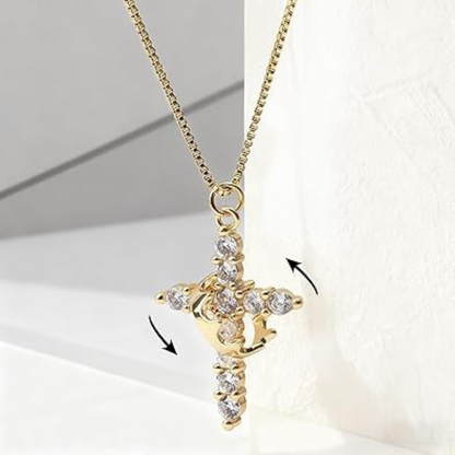 Cross Necklace with Sacred Crown