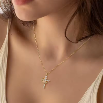 Cross Necklace with Sacred Crown